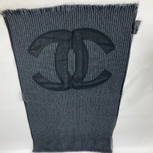 CHANEL CC Coco Mark Fringe Sheer Scarf Shawl Stole - Picture 8 of 8